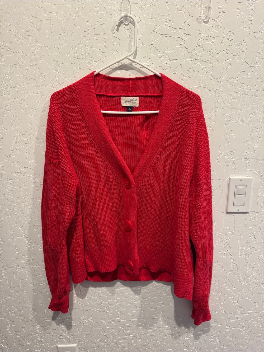 Universal Threads Vintage-Inspired Red Button-Front Women's Sweater Cardigan